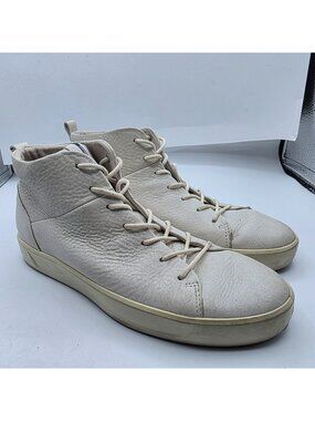 Ecco Soft 8 Womens Size 7 Triple White Leather High Top Sneakers Casual Shoes